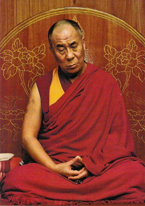 The dalai lama tenxin gyatso in meditation